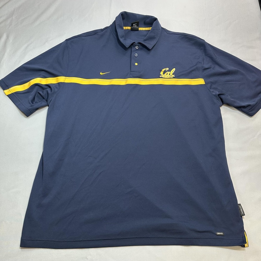Cal State Berkeley Shirt Mens 2XL Blue Golf Nike Dri-Fit Team Polo Collegiate